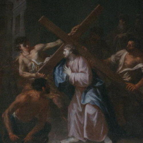 Jesus nimmt das Kreuz auf seine Schultern