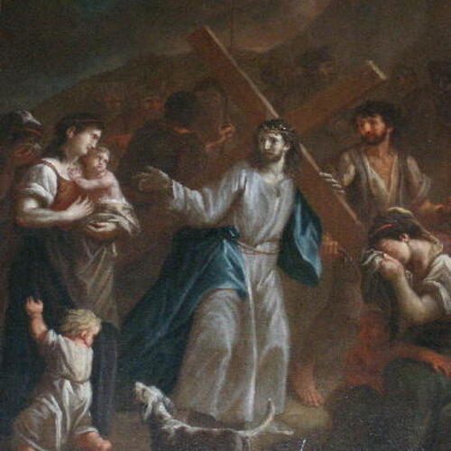 Jesus tröstet die weinenden Frauen